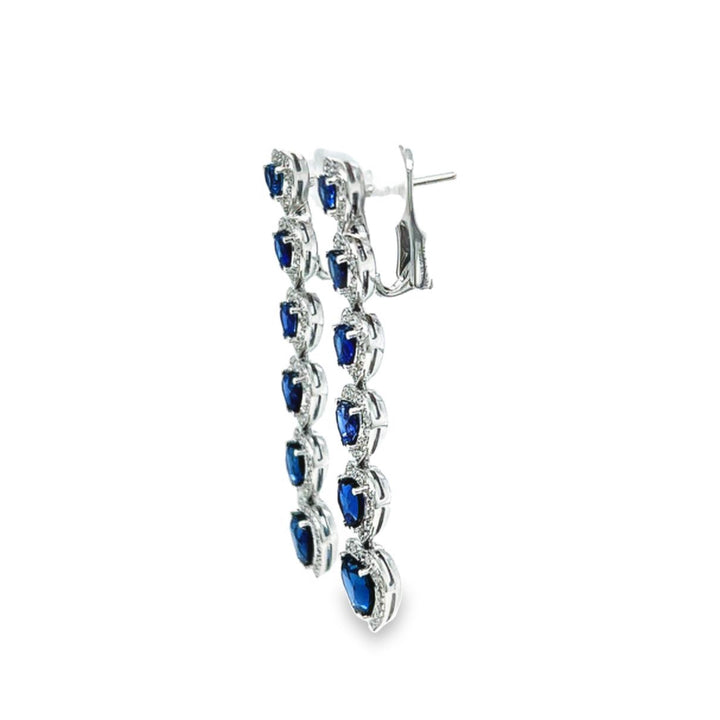 DIAMOND & HEART SAPPHIRE EARRINGS