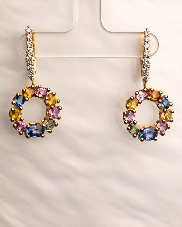 BOUCLES D'OREILLES PENDANTES SAPHIR