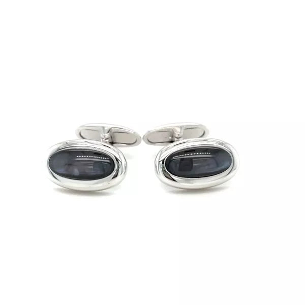 TIMELESS CUFFLINKS BLACK QUARTZ