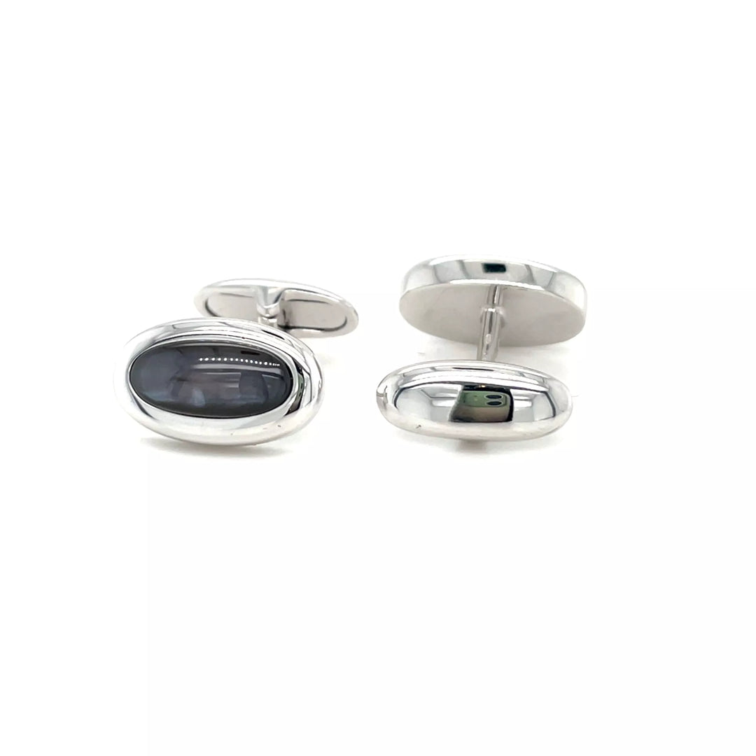 TIMELESS CUFFLINKS BLACK QUARTZ