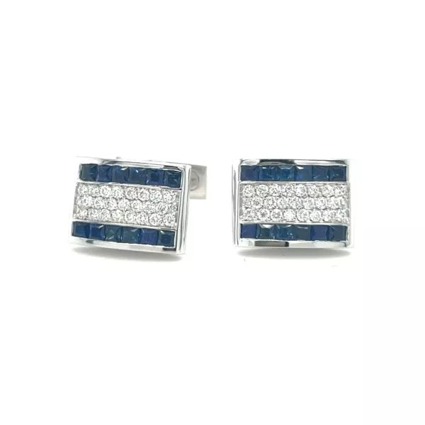 TIMELESS CUFFLINKS BLUE SAPPHIRES