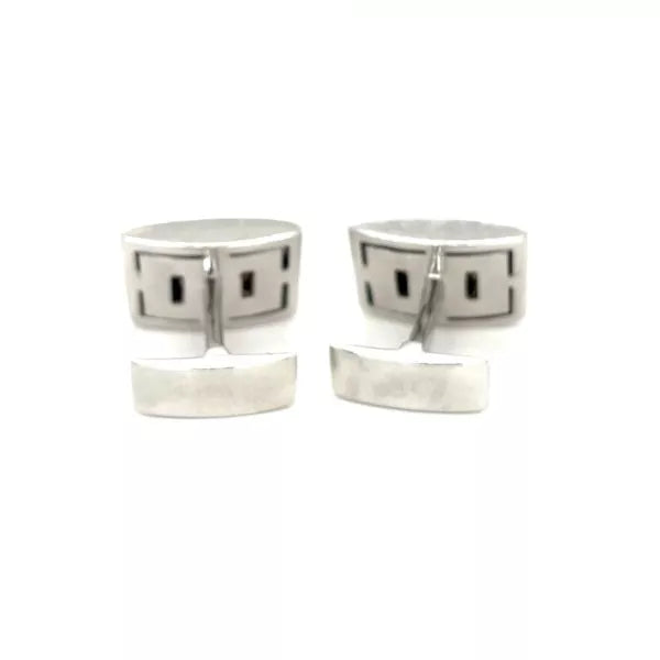 TIMELESS CUFFLINKS WHITE GOLD AND BLACK DIAMONDS