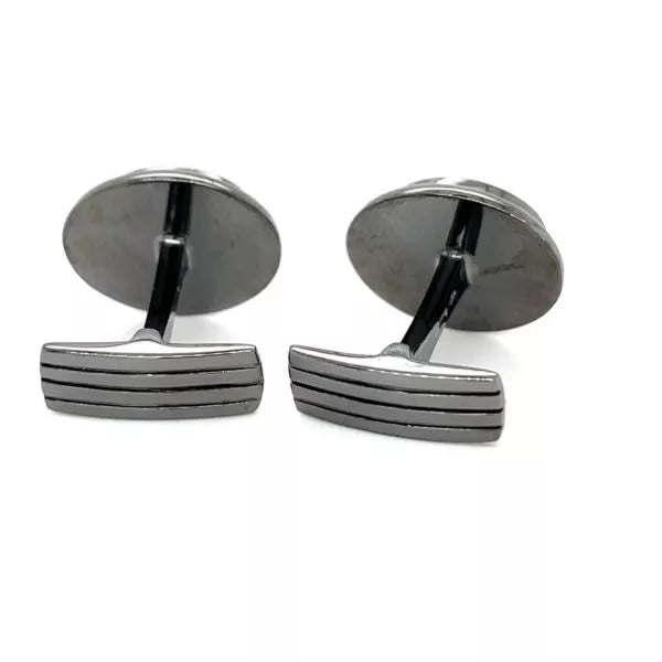 ONYX CUFFLINKS WITH WHITE GOLD