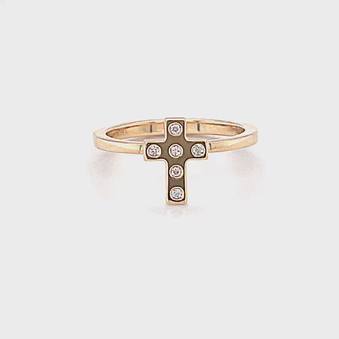 CROSS DIAMOND RING