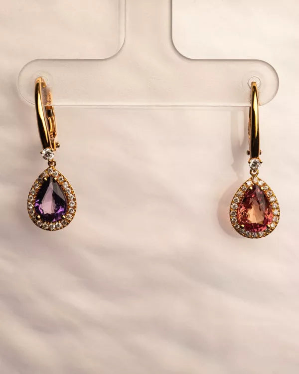 BOUCLES D'OREILLES PENDANTES SAPHIR