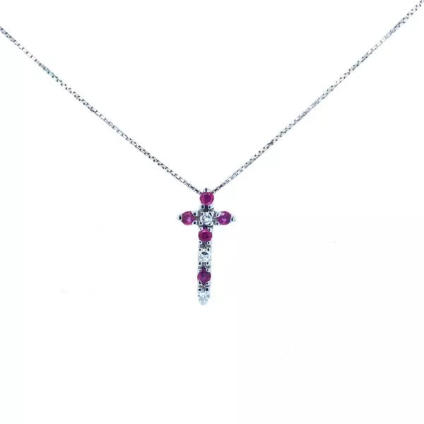 PENDENTIF CROIX RUBIS