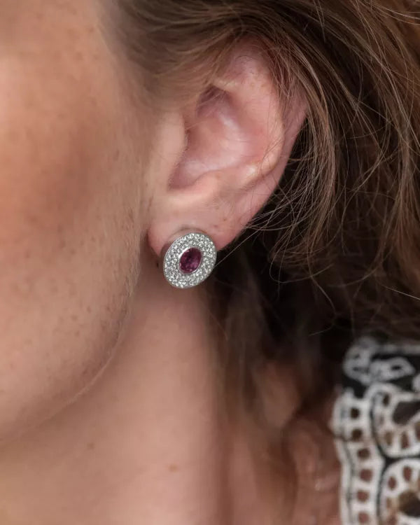 ROUND RUBY EARRINGS