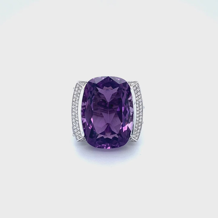DIAMONDS AND AMETHYST RING