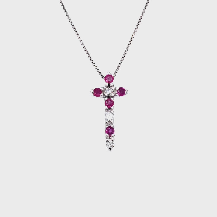 PENDENTIF CROIX RUBIS