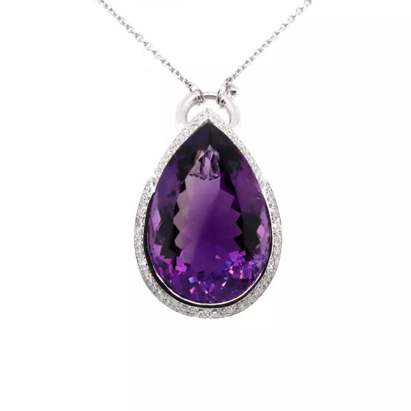 DIAMONDS AND AMETHYST PENDANT