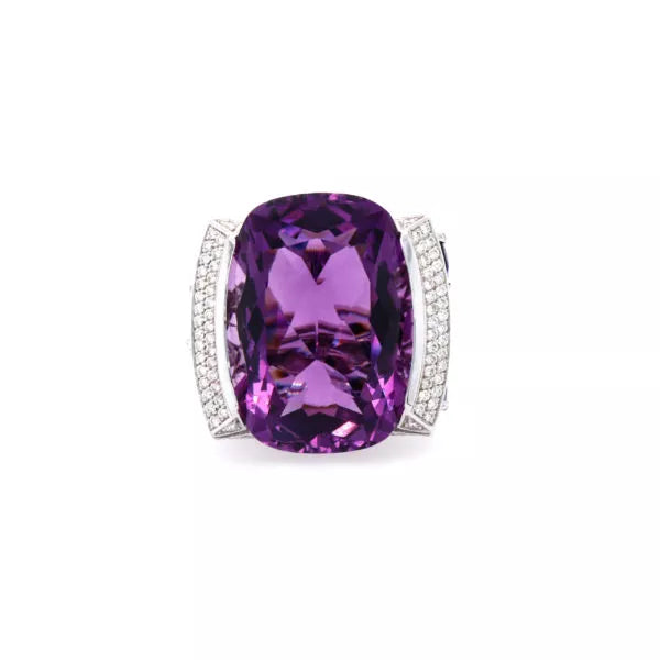 DIAMONDS AND AMETHYST RING