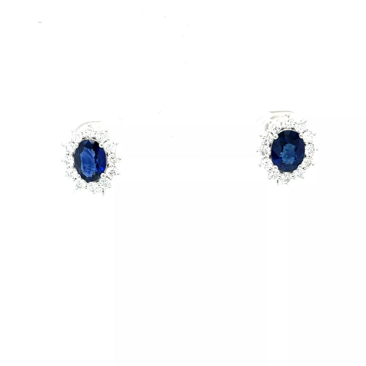 BOUCLES D'OREILLES DIAMANT ET SAPHIR