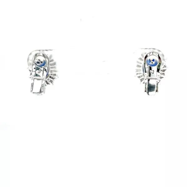 BOUCLES D'OREILLES DIAMANT ET SAPHIR