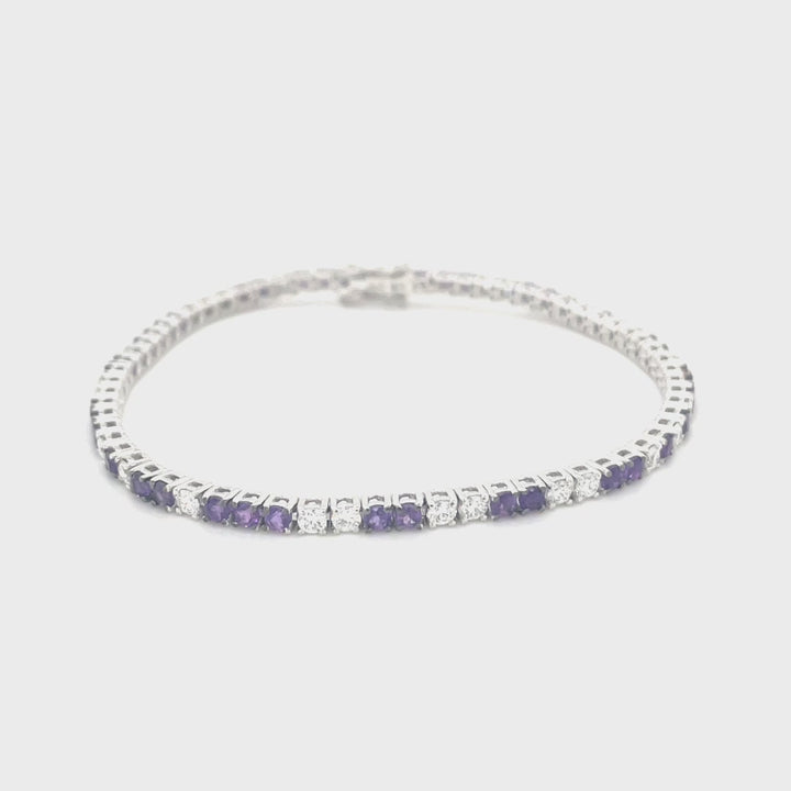 DIAMOND AND AMETHYST BRACELET