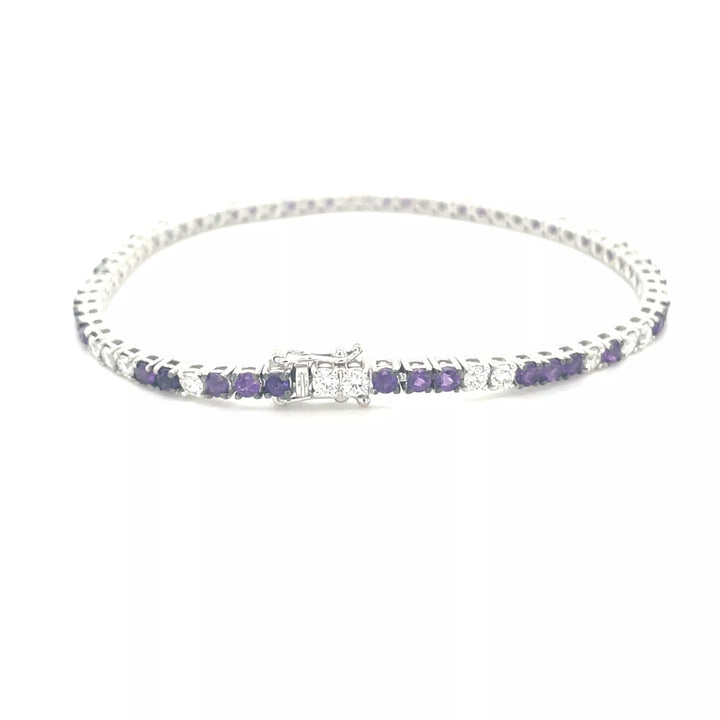 BRACELET DIAMANT ET AMÉTHYSTE